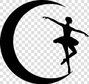 Ballerina  Moon  Silhouette  Tiara  Posing  Dark  HD Png Download