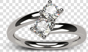 Ring With Two Stones   Png Download   Engagement Ring  Transparent Png