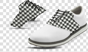 Men S Black Houndstooth Saddles On White Golf Shoe   Cupolino A Scacchiera Per Vespa Px 150 Freno A Disco  HD Png Download