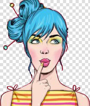  woman  popart  women  freetoedit   Lip Filler Cartoon  HD Png Download