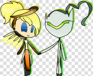 Mercy X Genji Art Trade By Crazyfunnybun   Mercy X Genji  HD Png Download