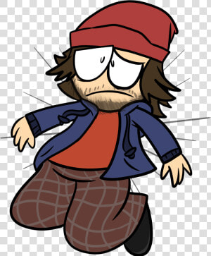 Fat Homeless Man With Art Block   Cartoon Homeless Man  HD Png Download