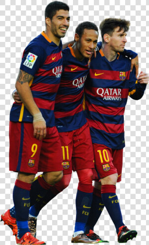 Neymar Et Messi Et Suarez  HD Png Download