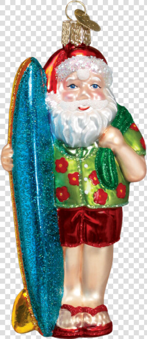 Surfing Santa Ornament  HD Png Download