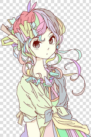 Anime Kawaii Anime Girl Mytrans Transparent Anime Anime   Cute Anime Girl With Rainbow Hair  HD Png Download