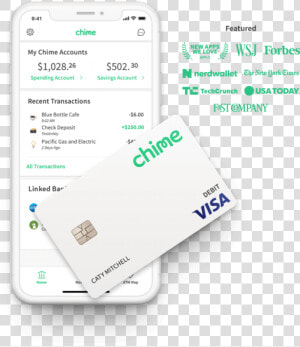 Chime Credit Card  HD Png Download