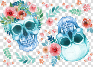 Sugar Skull Wallpaper   Rose Sugar Skull Background  HD Png Download