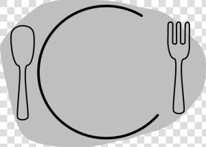 Placa  Horquilla  Platos  Comer  Restaurante  Gris   Plate Clip Art  HD Png Download