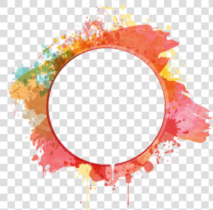  frame  circleframe  paintsplash  paint  ftestickers   Watercolor Vector Background Frame  HD Png Download