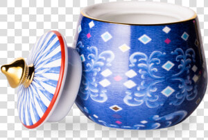 Eleganza Sugar Bowl Cobalt   Blue And White Porcelain  HD Png Download