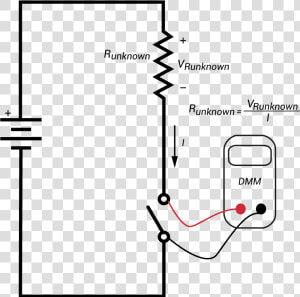 Measuring Resistance Using A Dmm   Ammeter Connection  HD Png Download