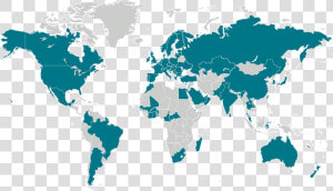 World Map Highlighting 70 Countries Allianz Serves   Health Care Access World Map  HD Png Download