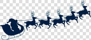 Transparent Santa And Reindeer Silhouette Png   Santa Sleigh Silhouette Png Transparent  Png Download