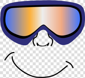 Ski Goggles Face   Cartoon Face With Ski Goggles  HD Png Download