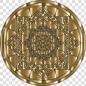 Gold symmetry metal   Circle  HD Png Download