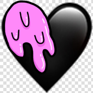  slime  black  pink  iphone  emoji  iphoneemoji  iphonesticker   Heart  HD Png Download