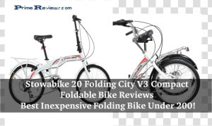 Stowabike 20 Folding City V3 Compact Foldable Bike   Hybrid Bicycle  HD Png Download