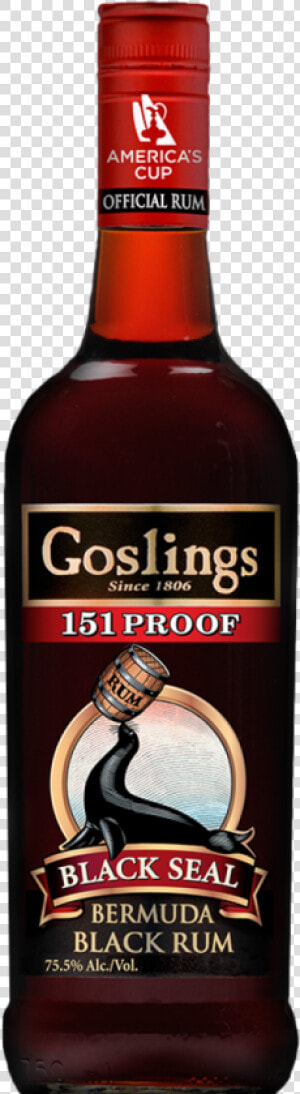 Goslings 151 Proof Black Seal Rum 75 5   0 7l   Gosling  39 s Black Seal Rum  HD Png Download