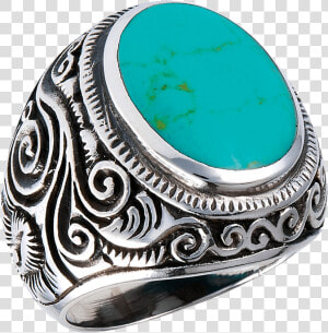 Swirled Scrollwork Turquoise Ring   Titanium Ring  HD Png Download