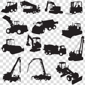 Heavy Equipment Architectural Engineering Silhouette   Construction Heavy Equipment Silhouette  HD Png Download