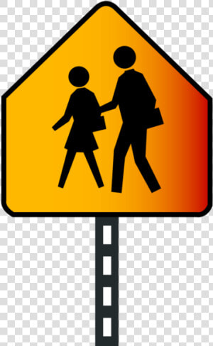 School Ahead Sign Png Image Free Download Searchpng   School Crossing Sign  Transparent Png