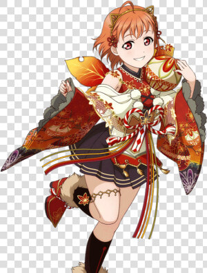  anime  manga  girl  cute  kawaii  autumn  fall  leaves   Love Live Chika Cosplay  HD Png Download