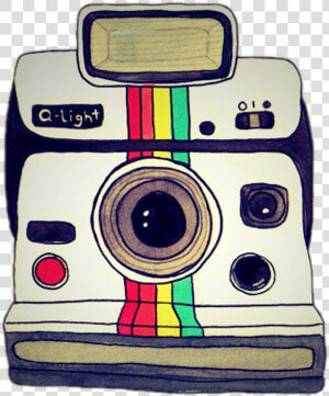  sccamera  camera  poloroid  rainbow  oldschool  oldcamera   Cartoon Vintage Polaroid Camera  HD Png Download