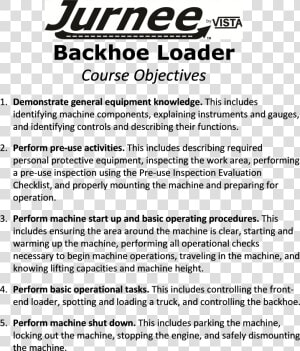 Backhoe Loader Training Tractor Loader Backhoe Safety   Training Checklist Printing Materials  HD Png Download