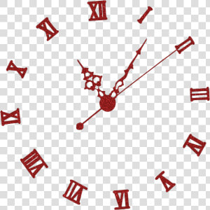 Horloge Sur Fond Transparent  Tube Png  Glitter Rouge   Number 1 To 12 In Roman Numerals  Png Download