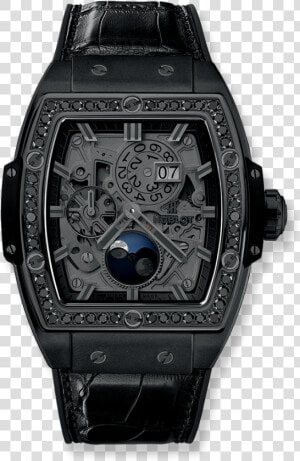 Spirit Of Big Bang Moonphase All Black Diamonds   Hublot Spirit Of Big Bang Moonphase All Black Diamonds  HD Png Download