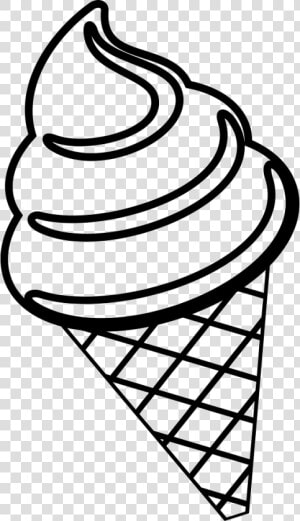 Snow Egg Roll Train Icon Px   Black And White Slanted Ice Cream Cone  HD Png Download