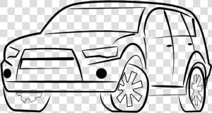 Line Art hatchback automotive Exterior   Car Coloring Clipart  HD Png Download