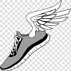 Running Shoes Clip Art   Shoes With Wings Drawing  HD Png Download