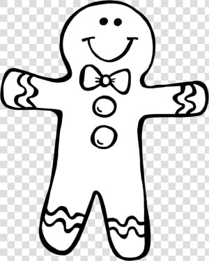 Secrets Gingerbread Girl Coloring Page I Just Finished   Gingerbread Man Clip Art Black And White  HD Png Download