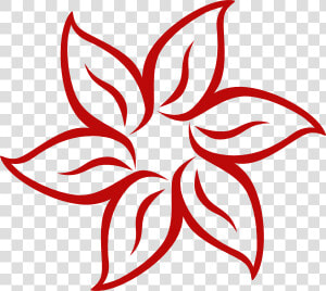 Red Flower Svg Clip Arts   Flower Clipart B W  HD Png Download