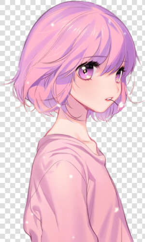  girl  girls  anime  animegirl  animegirls  kız  cute   Anime Short Pink Hair  HD Png Download