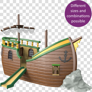 1540 4002 Pirate Ship Wreck Container Model Button   Boat  HD Png Download