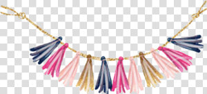  watercolor  tassle  garland  banner  pennant  flags   Necklace  HD Png Download