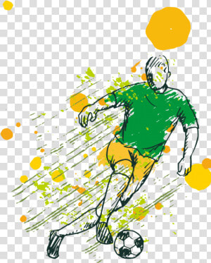 Soccer Game Background With Player Free Vector   Transparent Vector Soccer Player  HD Png Download