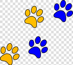 Bluegold Paw Print Clip Art   Blue And Yellow Paw Prints  HD Png Download