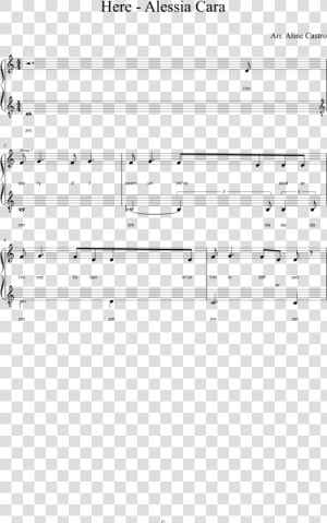 Here Alessia Cara Sheet Music Piano  HD Png Download