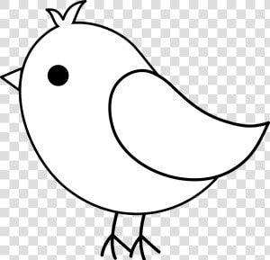 Clip Art Colorable Bird Drawing A   Cute Bird Clip Art  HD Png Download