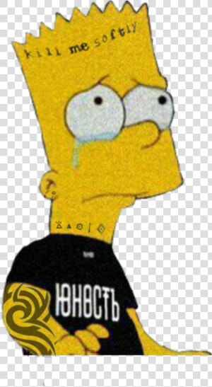  sad  tattoo  grunge   Sad Simpson With Tattoo  HD Png Download