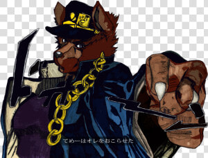 てめーはオレをおこらせた Fictional Character   Jojo  39 s Bizarre Adventure Furry  HD Png Download