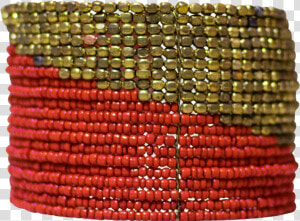 Red And Gold Beaded Bracelet   Bead  HD Png Download