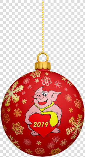 New Year S Eve  Christmas  Ball  Ornament  Pig    Christmas Ornament  HD Png Download