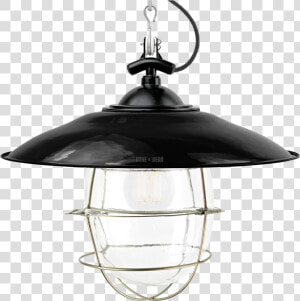 Black Enamel Shaded Bell Jar Light Brass Cage   Ceiling Fixture  HD Png Download