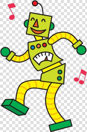 Disco Robot Dancer Cartoon   Robot Dancing Png  Transparent Png