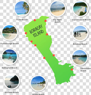 Beach map   Boracay Island Tourist Spot  HD Png Download