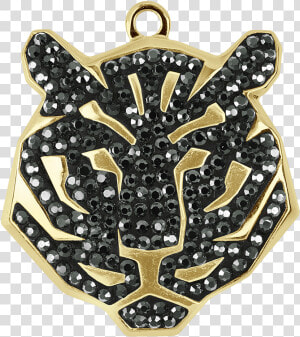 Swarovski 67511 Pave Tiger Pendant 22mm Gold jet Hematite  HD Png Download